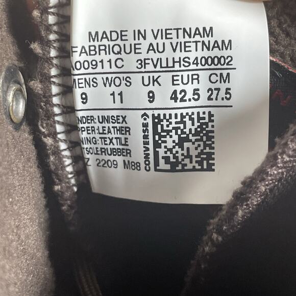 Women's 11 Men’s 9 Converse Lugged 2.0 Chunky High Top Sneaker Casual Shoe Brown - Picture 9 of 9